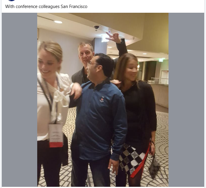 With conference colleagues in San Francisco